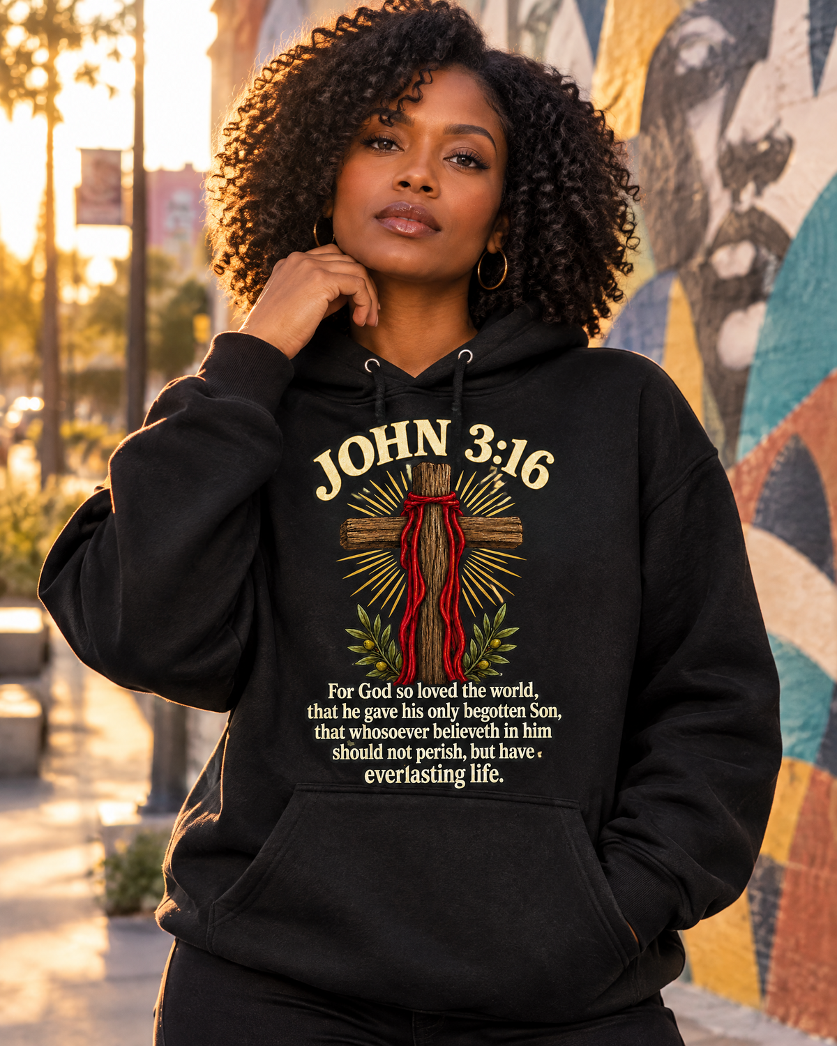 JOHN 3:16 cross streetwear tee